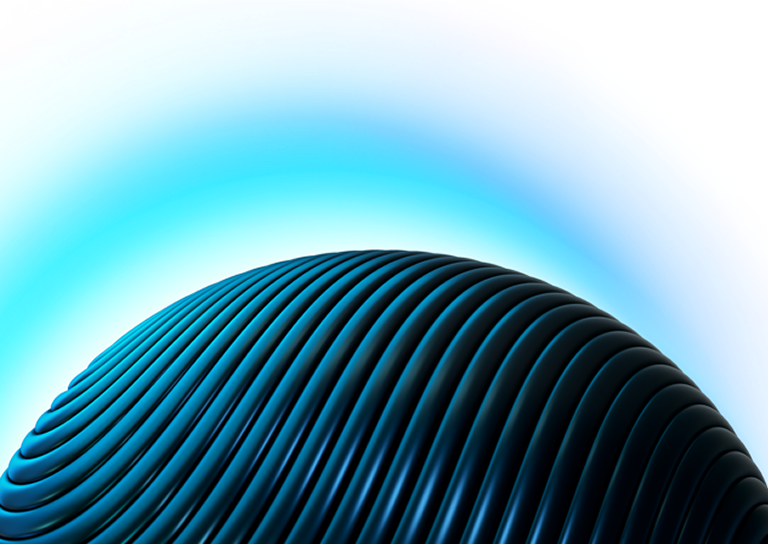 Close-up of blue orb with a gradient blue background